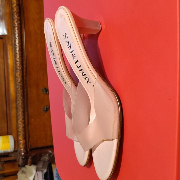 Vtg Sam & Libby Lorna Women's Pink Mule Sandals Sz 7 - Picture 3 of 7